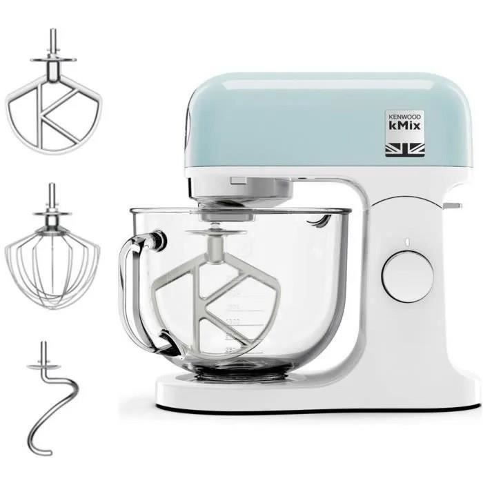 KENWOOD KMX754PB multifunctional pastry robot - Professional 1000 W motor - 2 outlets for accessories - 5 liter glass bowl with handle