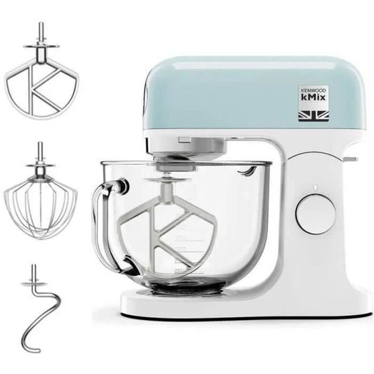 KENWOOD KMX754PB multifunctional pastry robot - Professional 1000 W motor - 2 outlets for accessories - 5 liter glass bowl with handle